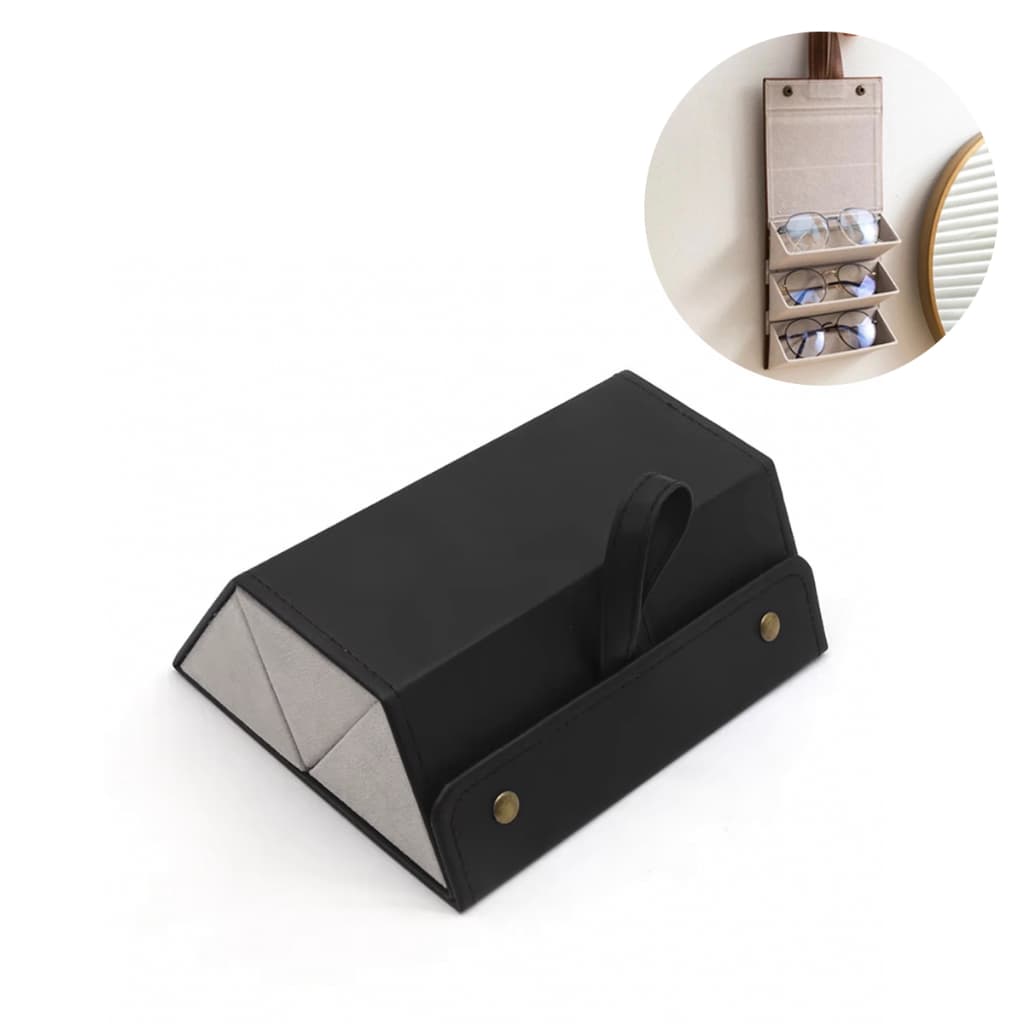 Porta Óculos Estojo Portátil Organizador Viagem Necessaire Dobrável Divisórias