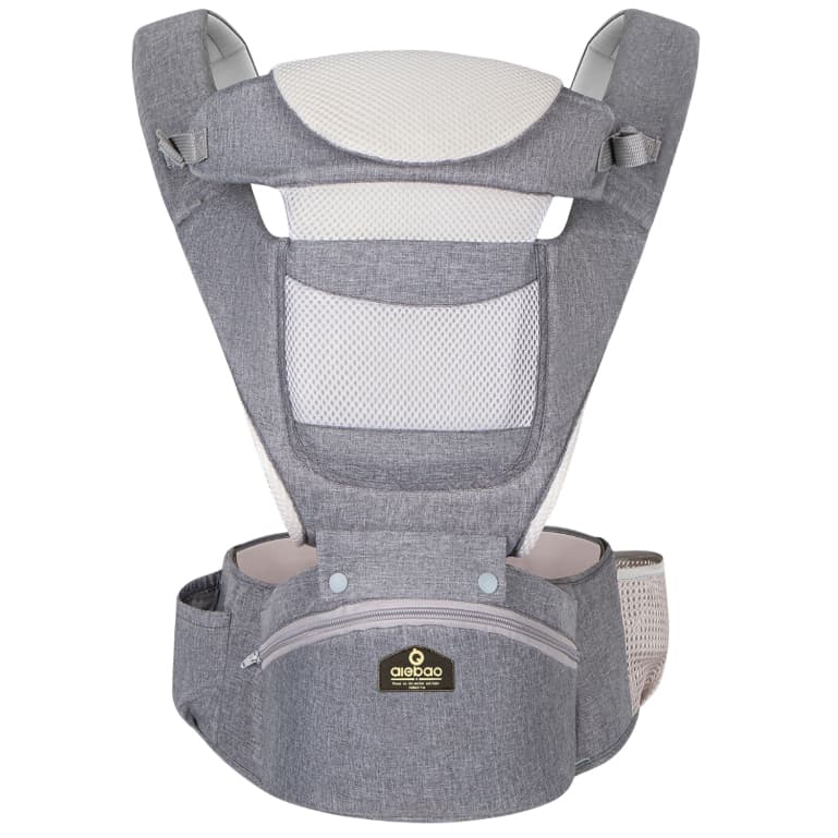 AIEBAO Bolsa Bebê Canguru Classic Assento Ergonômico 3 Modos de Uso Apoio Lombar Suporte de Cabeça Até 48 Meses Até 36kg