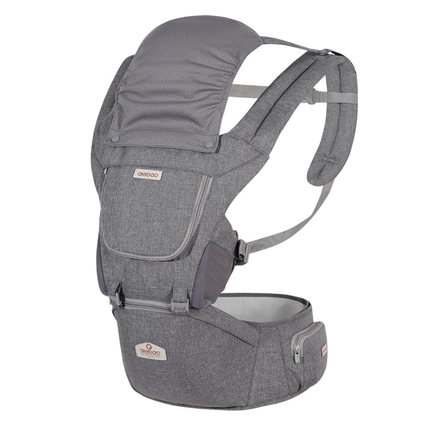 AIEBAO Bolsa Canguru Bebê Exclusive Confortável Protetor de Sol e Chuva Com Assento 3 Modos de Uso Apoio Lombar Até 36kg