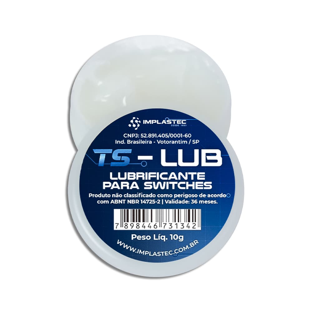 Graxa TS-Lub 10g Implastec para lubrificação de teclados mecanicos, peças e Joystics