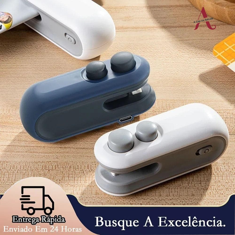 Mini Selador Portátil De Saco 2 Em 1 Magnético De Calor Recarregável