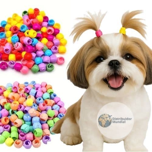 Kit 240 Prendedor de Pelo Pet Colorido Acessório Banho e Tosa Cães Elástico Xuxinha Laço Shitzu Yorkshire Moda Penteado