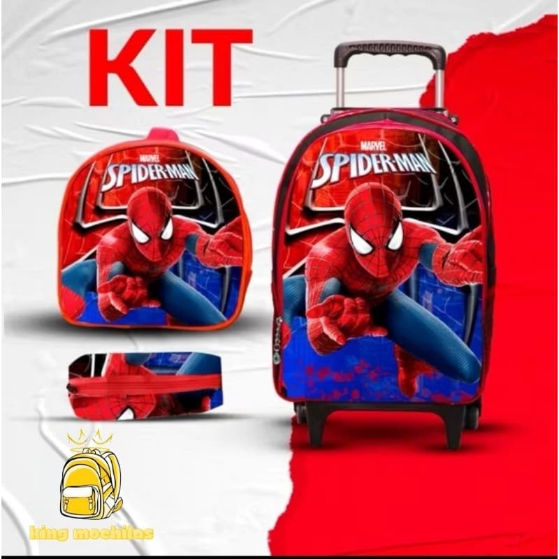 🕸️🕷️KIT Mochila+Lancheira+Estojo infantil Homem Aranha -REFORÇADA,🕷️🕸️
