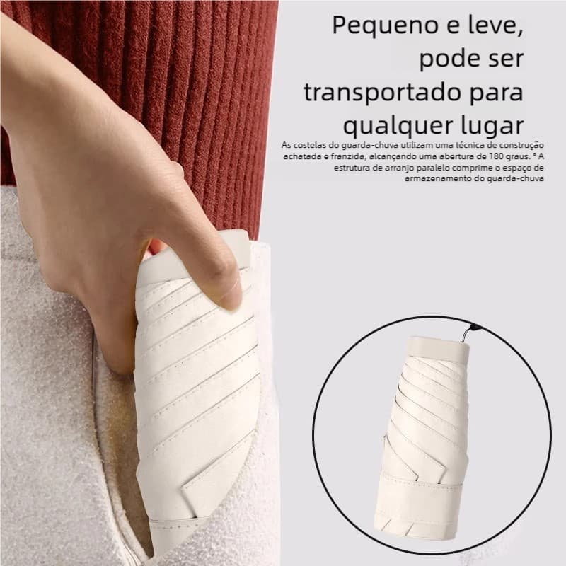 Mini Guarda Chuva Praia UPF50+ 6-Bone Cápsula Portátil MDL01