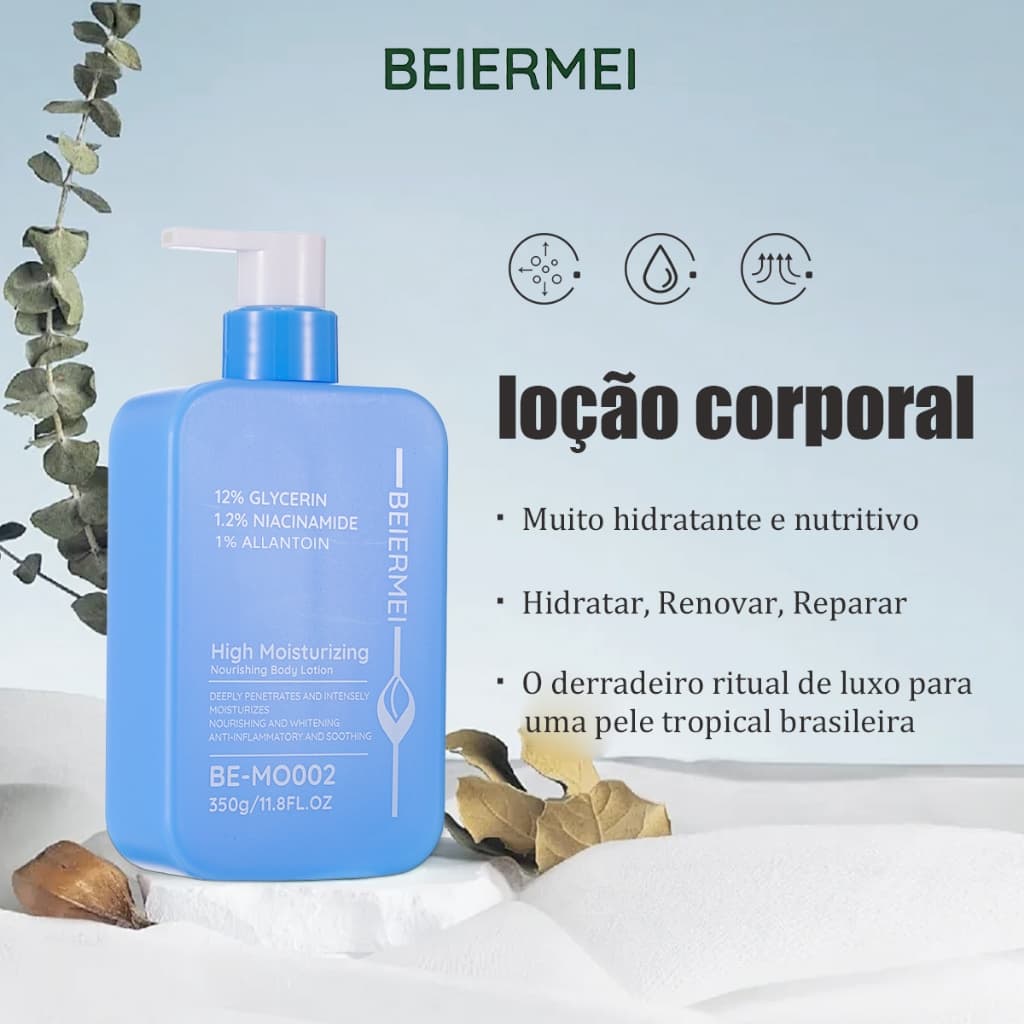 BEIERMEI hidratante,creme hidratante,Loção corporal Hidrata a pele e alivia linhas finas 350g
