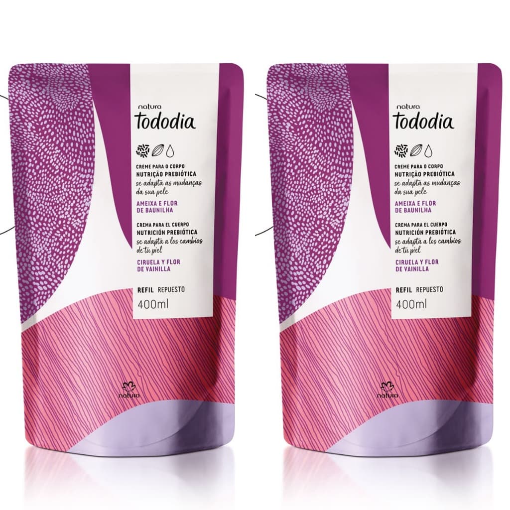 Hidratante Refil Tododia Ameixa e Flor de Baunilha - 400ml (KIT COM 02)