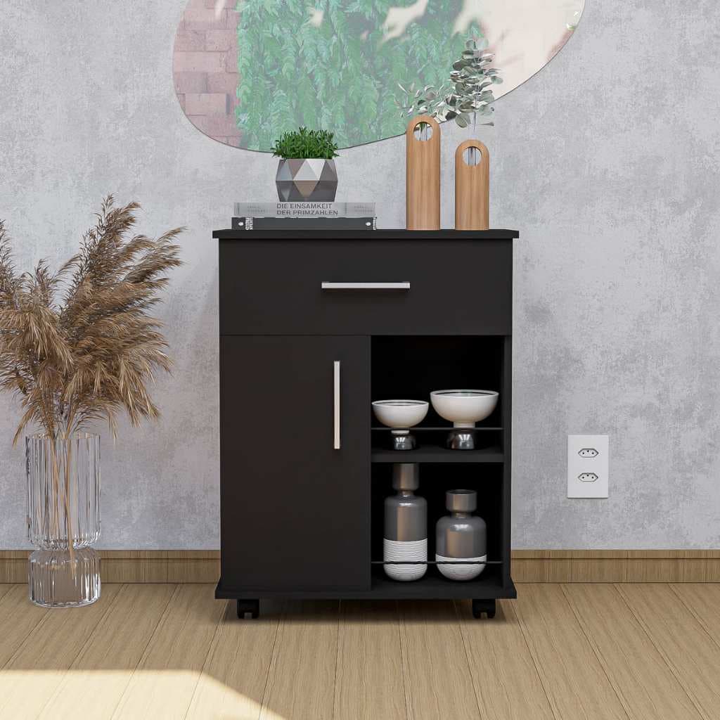 Suporte Microondas Cozinha Armário de Chão com Rodinhas e Gaveta Móveis Bonatto