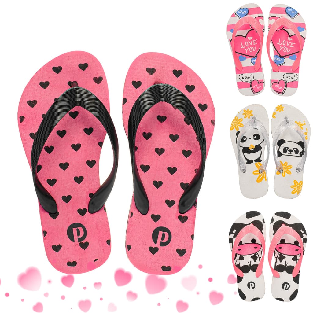 Kit Chinelo Infantil Feminino Estampado Dia a Dia