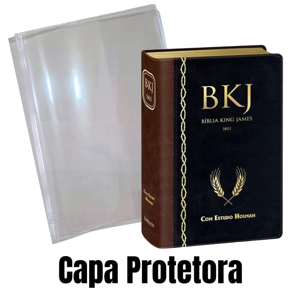 Capa Plástica Transparente Protetora para Bíblia de Estudo King James 1611 - BKJ 1611 Estudo Holman