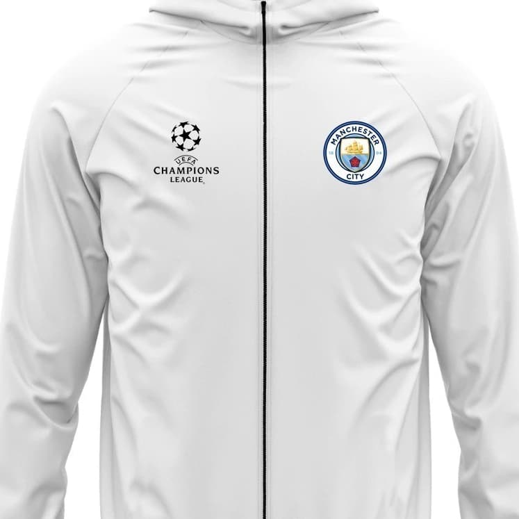 Corta Vento Casaco Manchester City Football Club Liga Dos Campeões Blusa De Frio Masculina Manga Longa Capuz Jaqueta