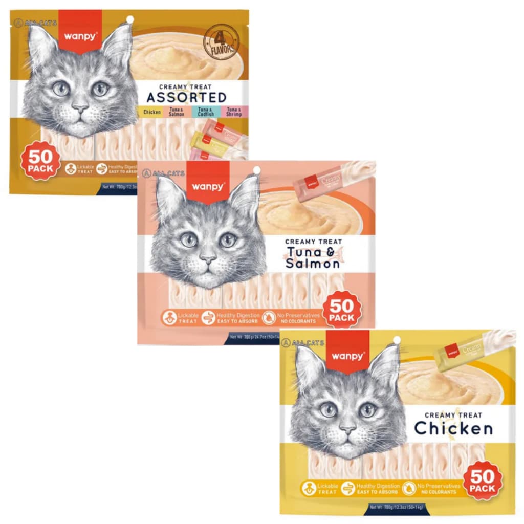 Wanpy Truly Creamy Gatos Sabores Petisco Sortidos 25/40/50