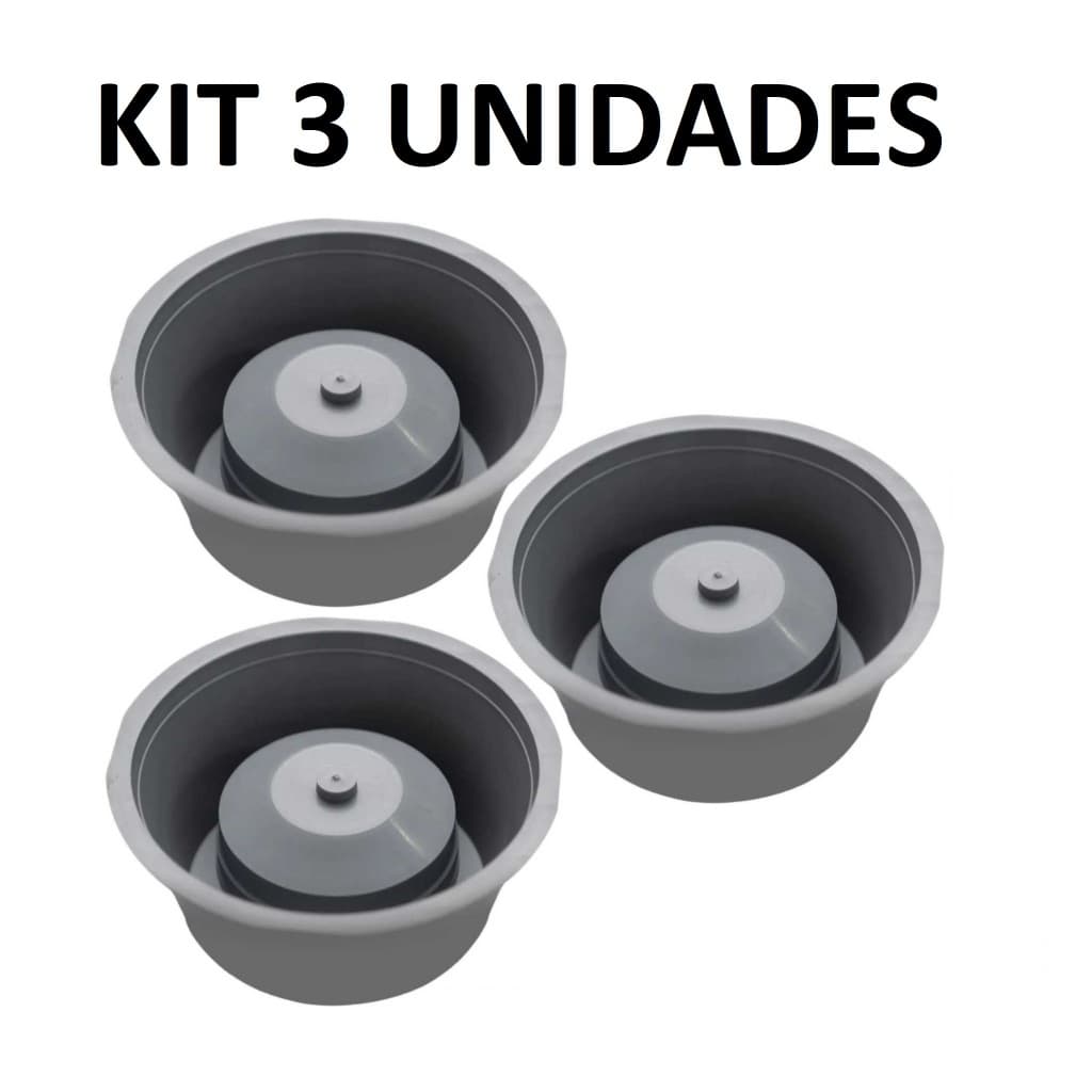 KIT com 1 Até 3 Unidades Adaptadores para Ralo Anti Odor 10 x 10 Deplasti Tira Mau Cheiro Banheiro