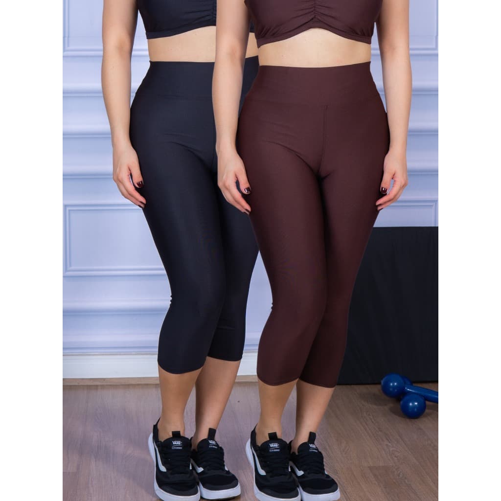 Kit 2 Calça Capri Fitness Calça Corsario Feminina Academia ou Dia a Dia