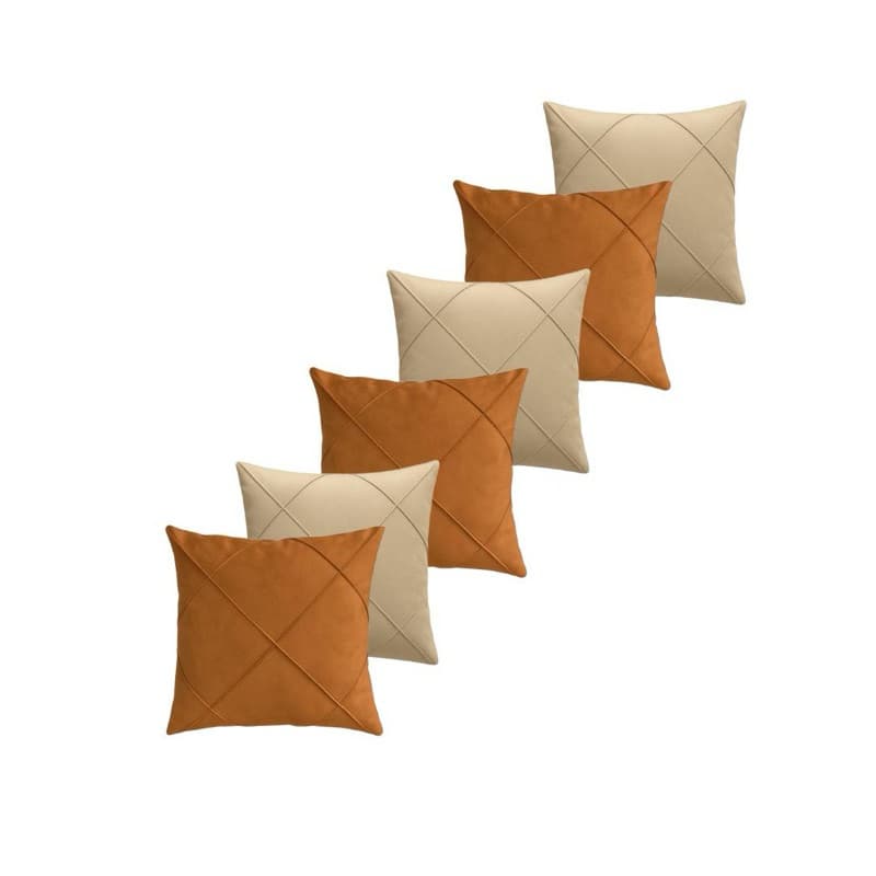 kit com 6 capas de almofada de suede drapeado 45x45