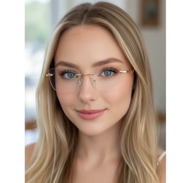 ARMACAO DE OCULOS SEM ARO RETRO METAL FEMININO