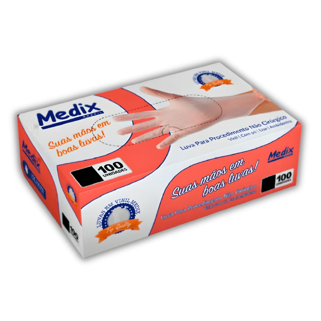 Luva Vinil com Pó (100) Medix