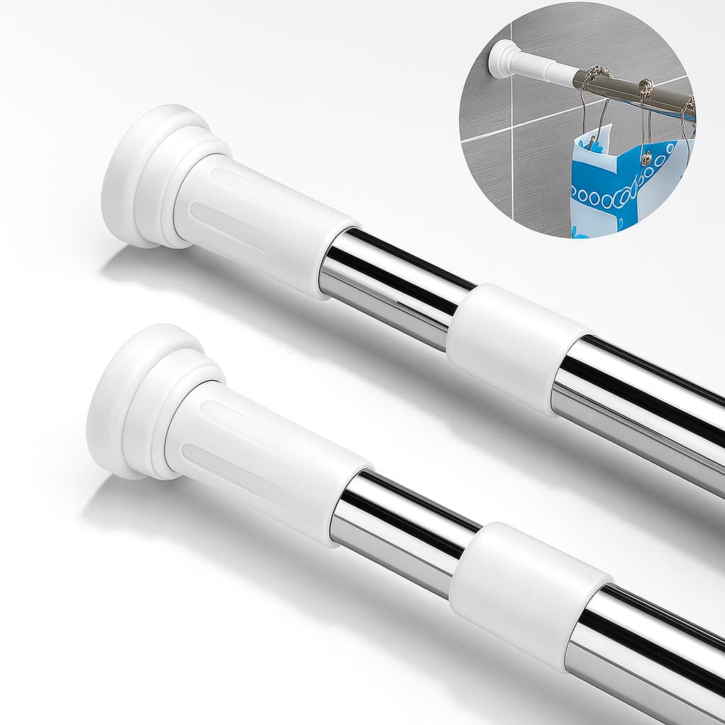 Porta Cortina Multiuso Box Varão Bastão GRANDE DE 2.60 METROS Para Banheiro de Extensível Universal Ajustável