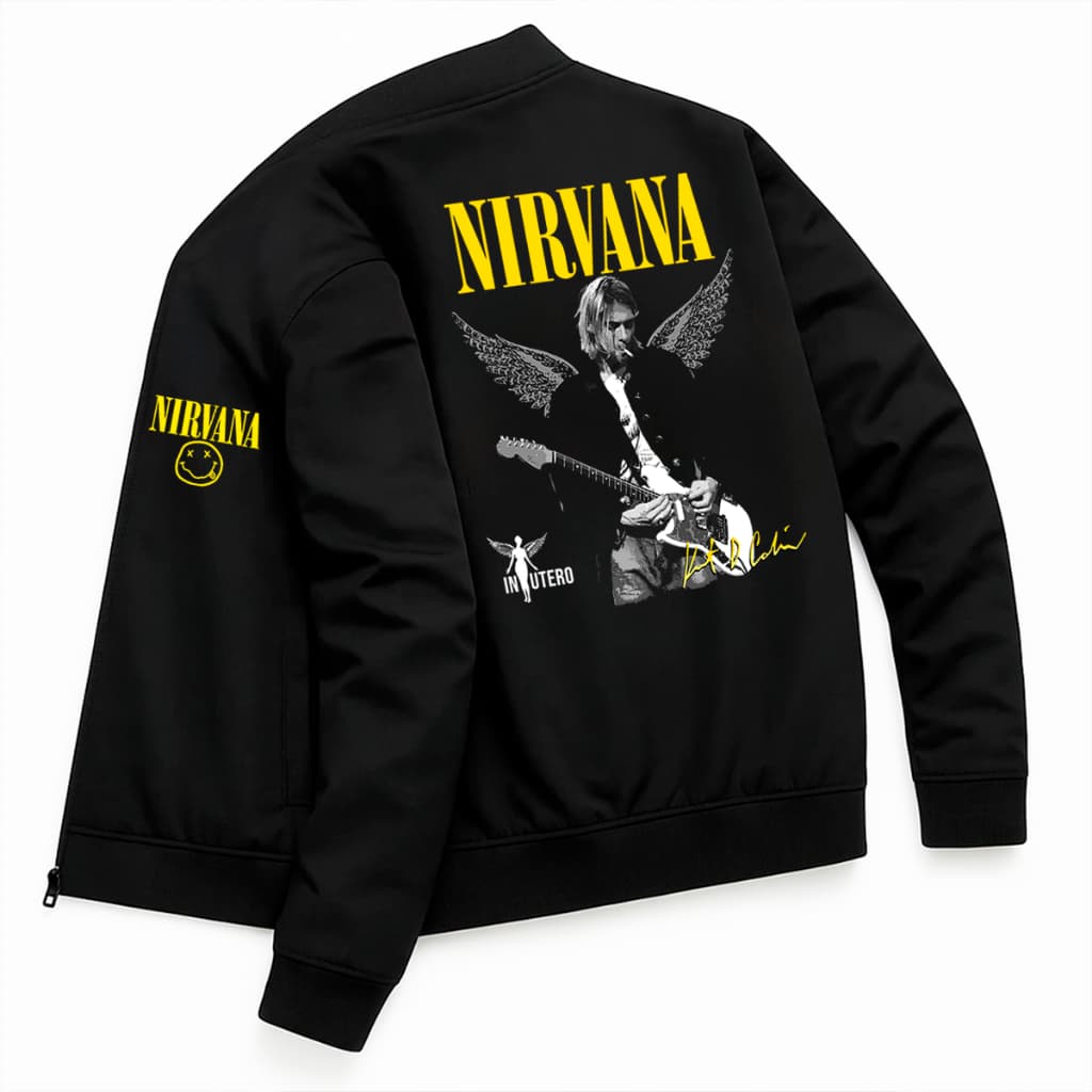 Jaqueta Bomber Masculina Nirvana In Utero Banda Rock Grunge MTV Art Streetwear
