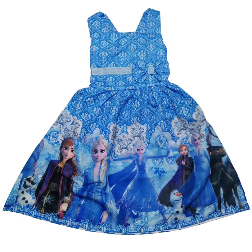 Vestido De Criança Infantil Frozen Personagem