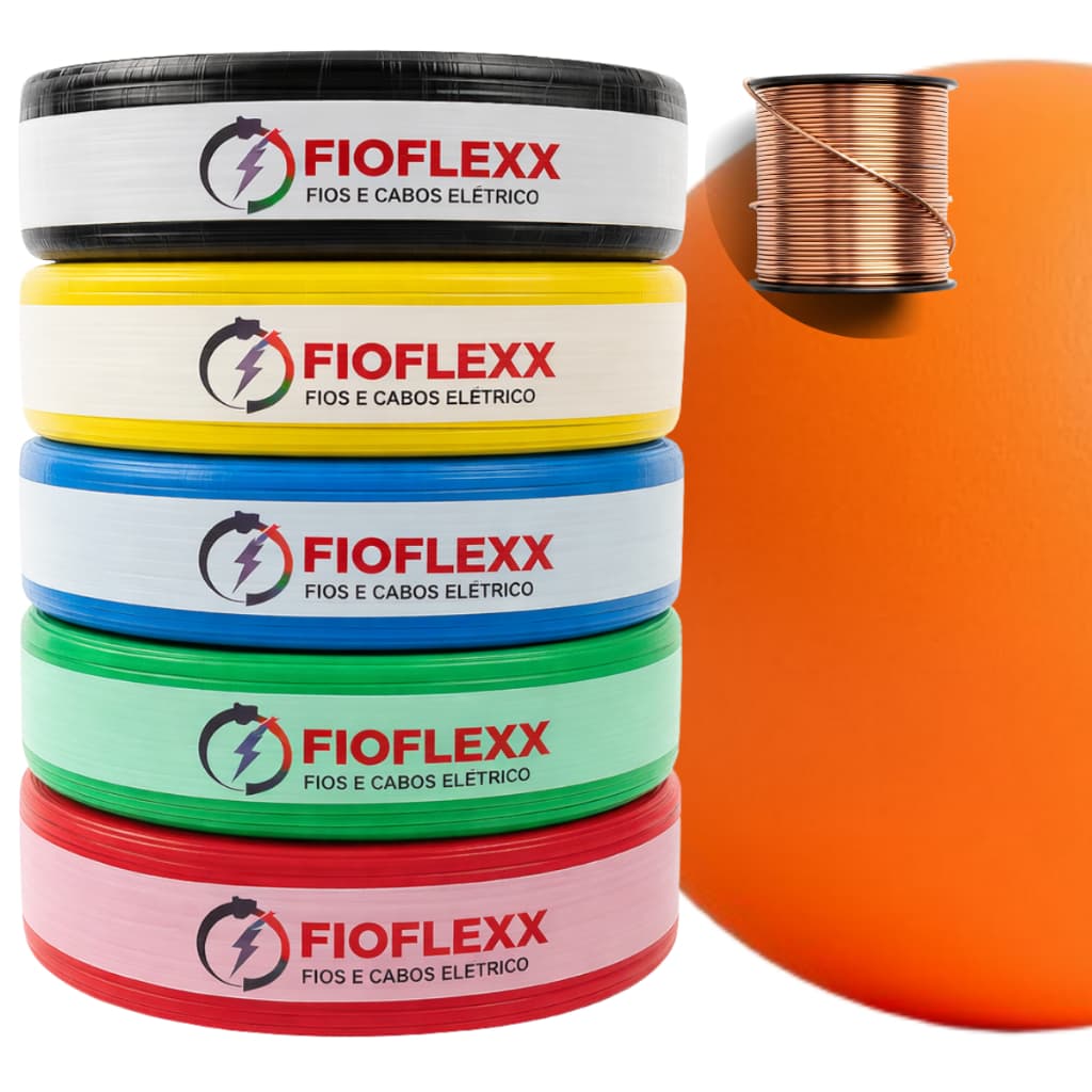 Fio Elétrico Cabo Flexível 4mm 100 Metros Cabo Flexivel 4 mm Rolo 100Mts Cabo 4 milimetros