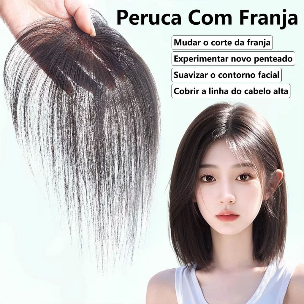 Topper Capilar Feminino Natural – Disfarça Falhas no Topo da Cabeça Aparência 100% natural • Ninguém percebe • Colocação