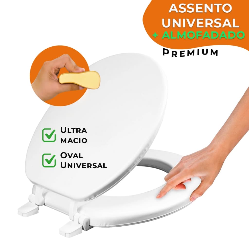 Tampa Assento Premium Vaso Sanitário Esponja Almofadado Soft Macia Oval Privada Universal