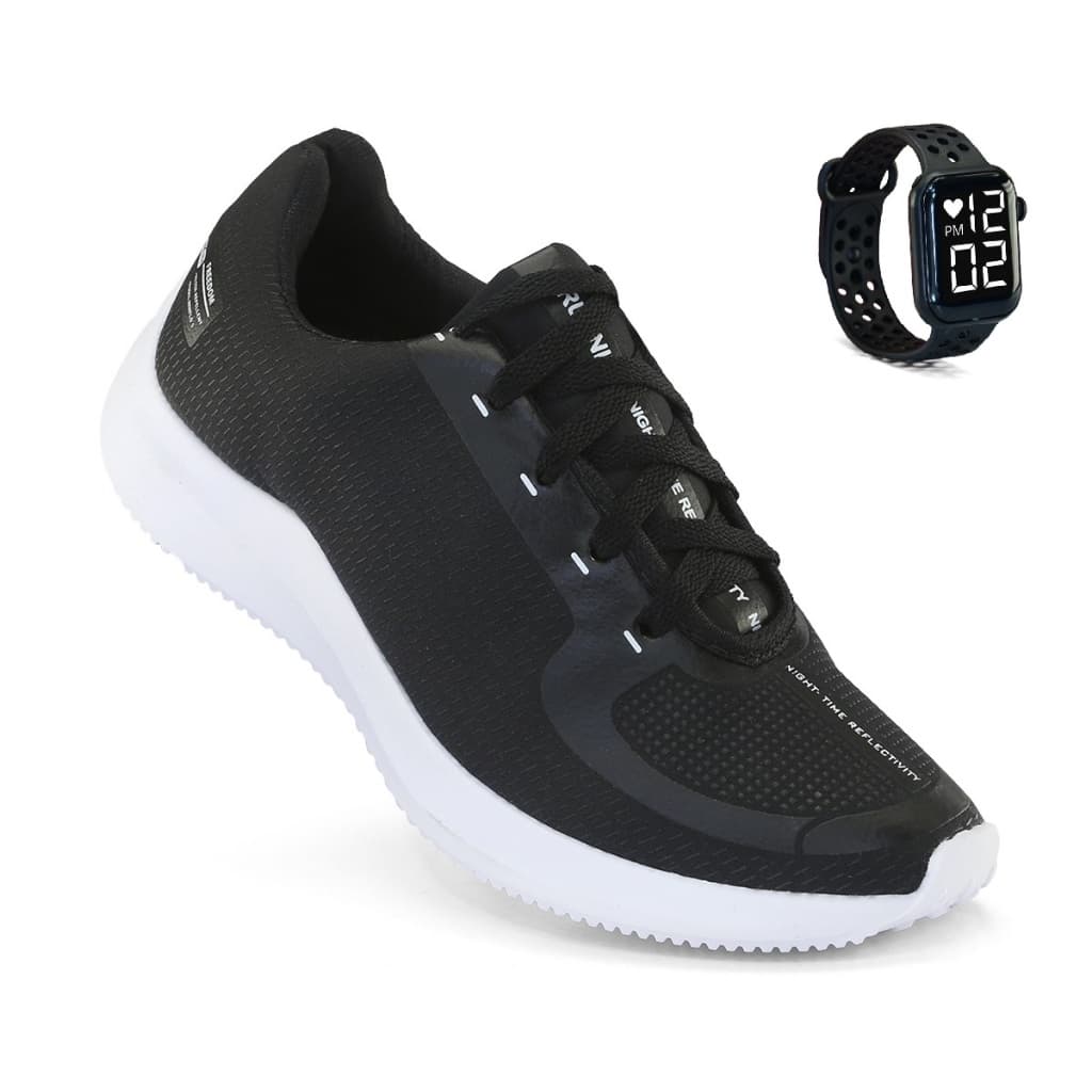 Tenis Masculino + Relogio Esportivo Corrida Treino Versatil Sola Macio Tenis Respiravel Super leve