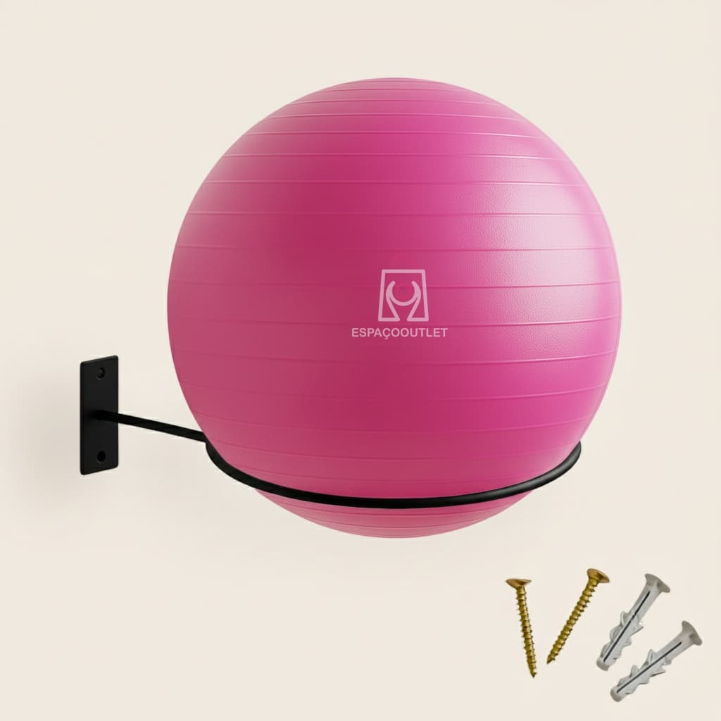 Suporte Bola Pilates ou Suiça + Parafuso e Buchas Reforçado