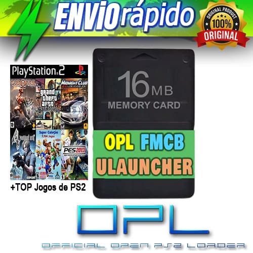 Memory Card PS2 com OPL Atualizado + Opl DB + Ulaunchelf