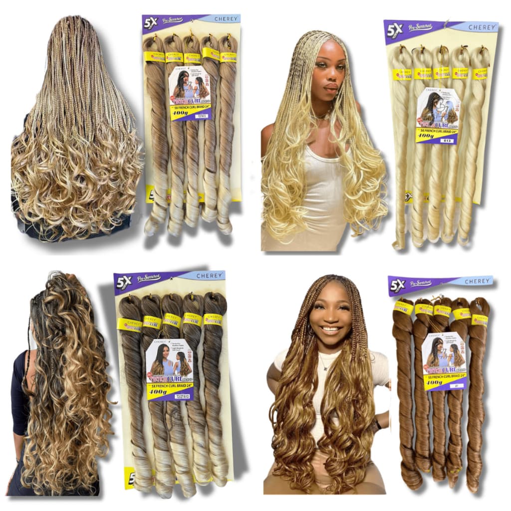 Jumbo French Curl Múltiplas Colorações Mel c/ Loiro #M27/613 Preto #1B 400gr Cherey