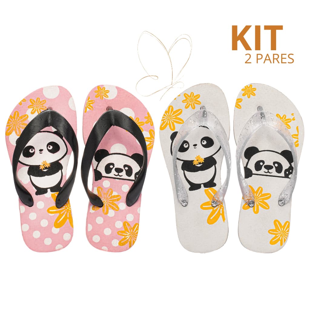 Kit Chinelo Feminino Infantil  Leve Macio