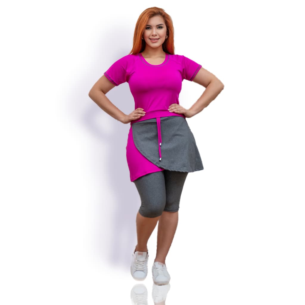 Short saia e T-shirt Conjunto moda fitness evangélico