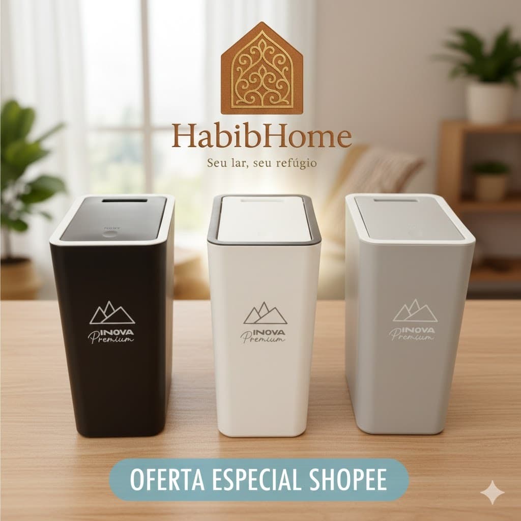 Lixeira Elegante com Tampa Click – Design Moderno e Alta Durabilidade Envio Imediato