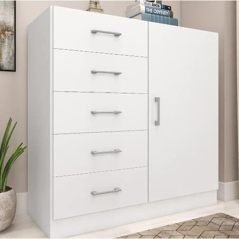 Cômoda Miami 5 Gavetas 1 Porta Sapateira  Shark Móveis