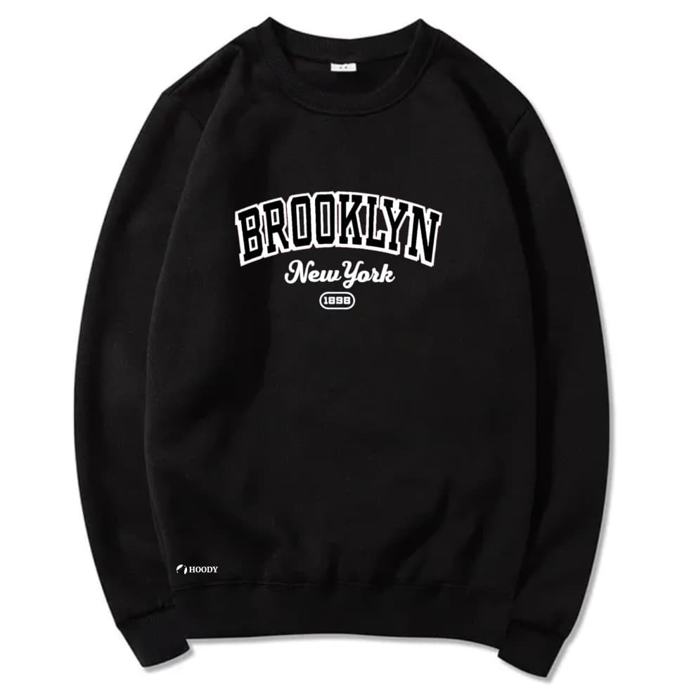 Blusa Moletom Flanelada Estampa Brooklyn Altissima Qualidade Sem Capuz