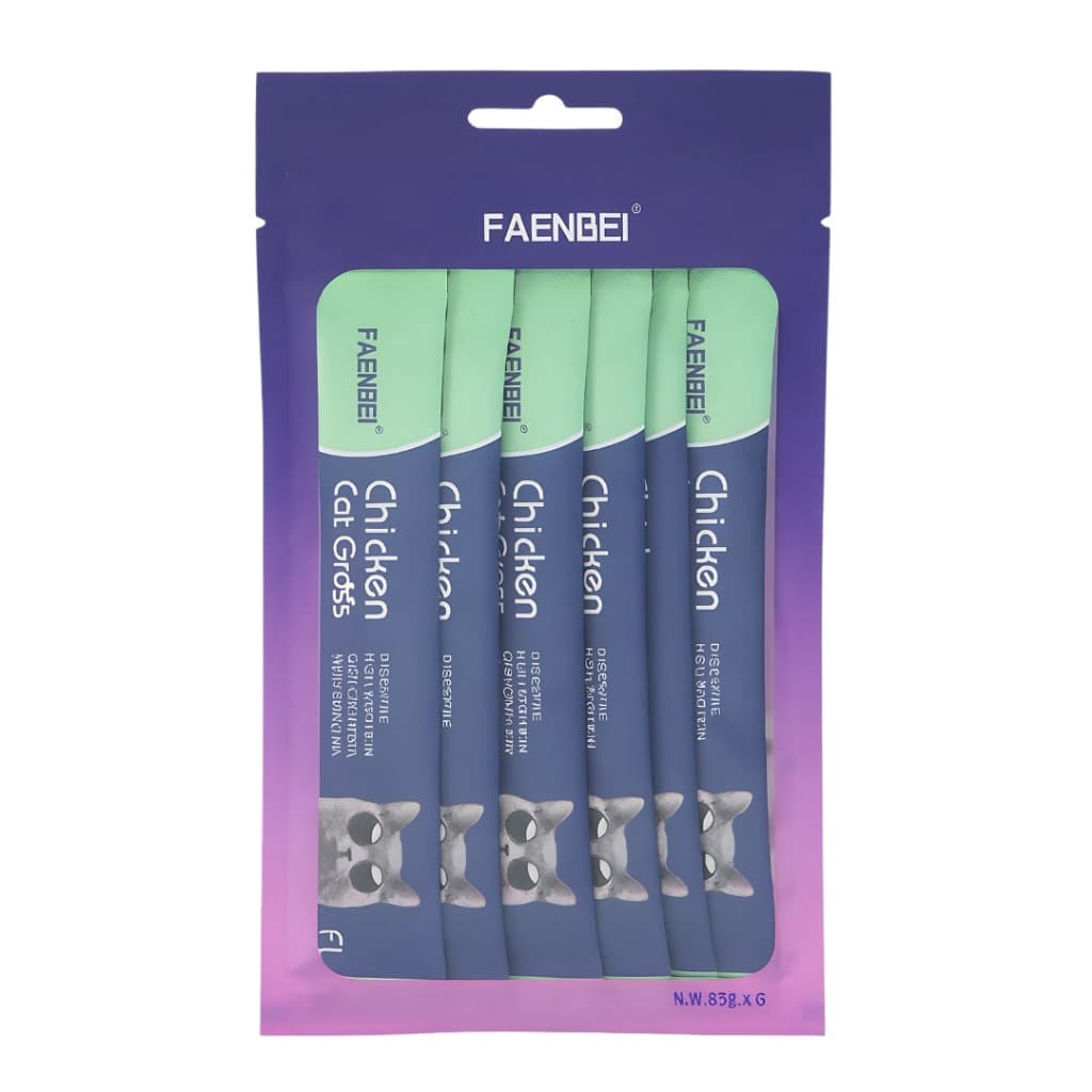 Petisco Cremoso Anti Bola de Pelos para Gatos Chicken Cat Grass