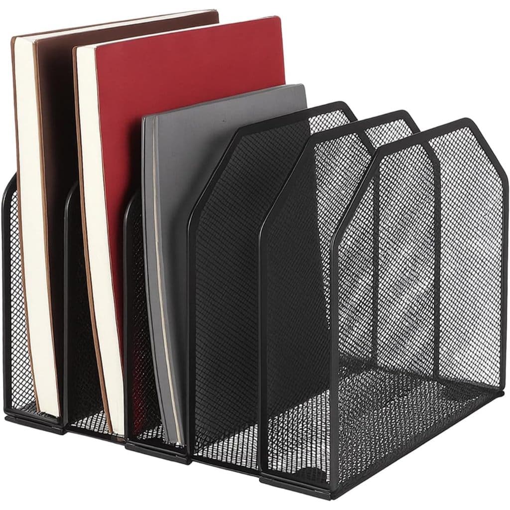 Suporte de Livros Organizador de Mesa em Ferro Preto
