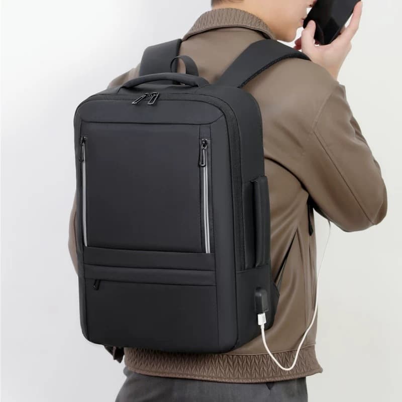 Mochila MultiFuncional De Notebook Lapto De Viagem Impermeavel Expansível Com Entrada USB Bolsa Viagem De Mão RC2511