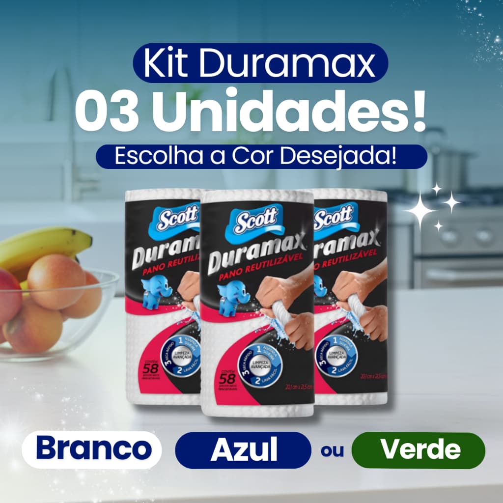Kit com 3 Panos Duramax Scott - Multiuso Reutilizável
