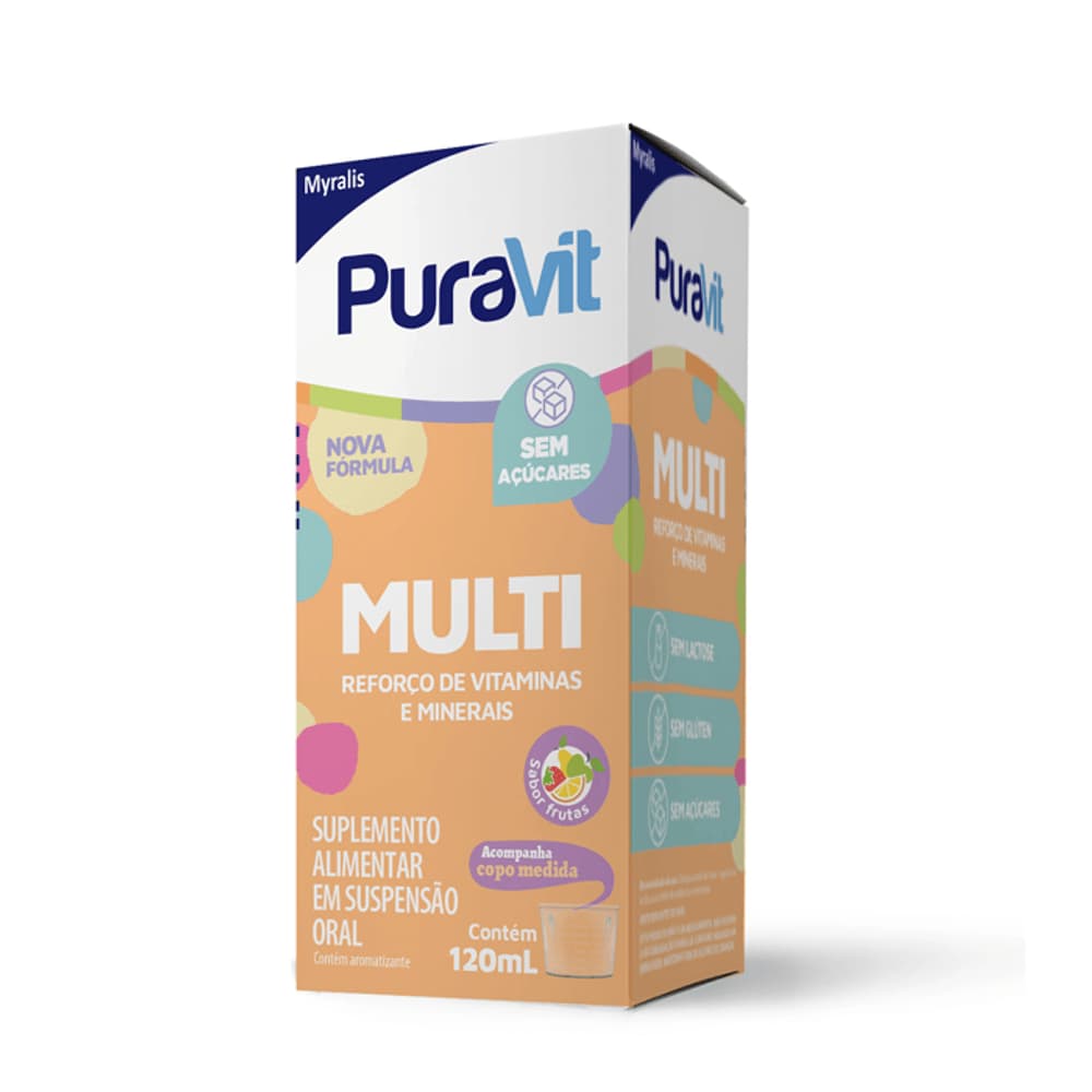 Puravit Multi 120ml Sabor Frutas Suplemento Polivitamínico Myralis