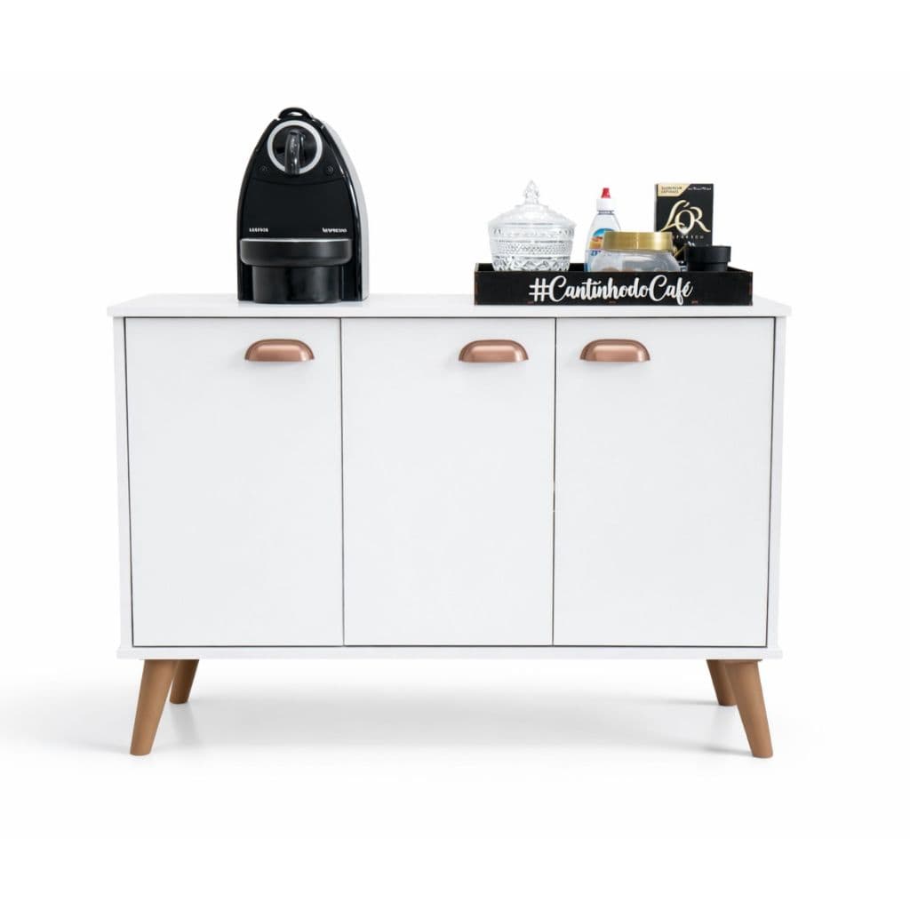 QUEIMA DE ESTOQUE - Aparador Buffet Inove 3 Portas com Pés Retro Cantinho Do Café