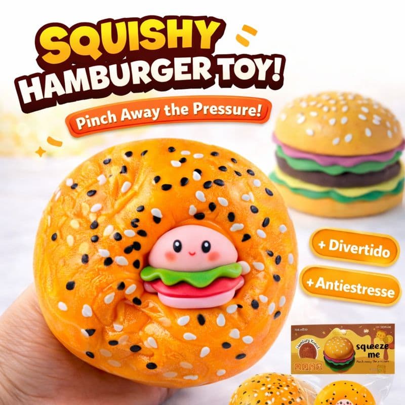 Brinquedo Antiestresse Hambúrguer Squishy para Alívio De Estresse