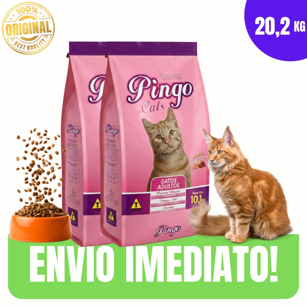 Ração Gatos Adultos 10KG/20KG Nutrição Completa e Sabor Mix Sem Corantes - Envio Imediato