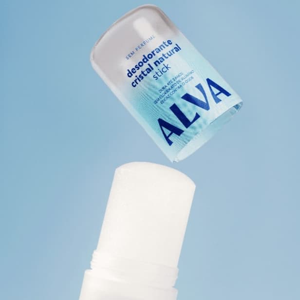 Desodorante Alva Cristal 60g – Proteção 24h, Sem Perfume