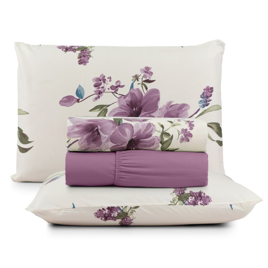 Jogo De Cama Casal Queen Size 4 peças - 200 Fios Micropercal Macio