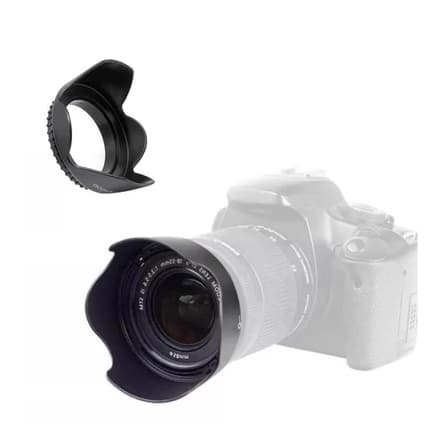 Protetor Sol Lente Objetiva 52mm para  Câmera Canon Nikon Sony e outras Parasol Lente Nikon Cannon 18-55mm Tulipa Petala