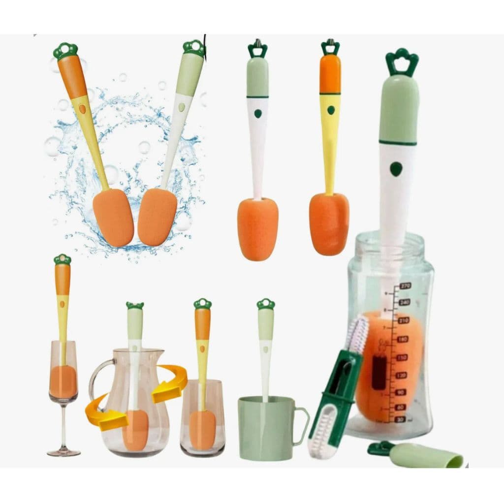 Escova Cenoura 3 Em 1 Multifuncional Para Limpar Garrafas, Jarras E Mamadeiras