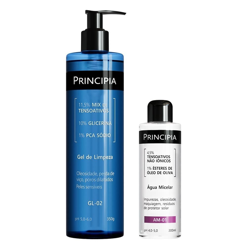 Principia Kit Double Cleasing c/ Água Micelar AM-01 + Gel de Limpeza GL-02