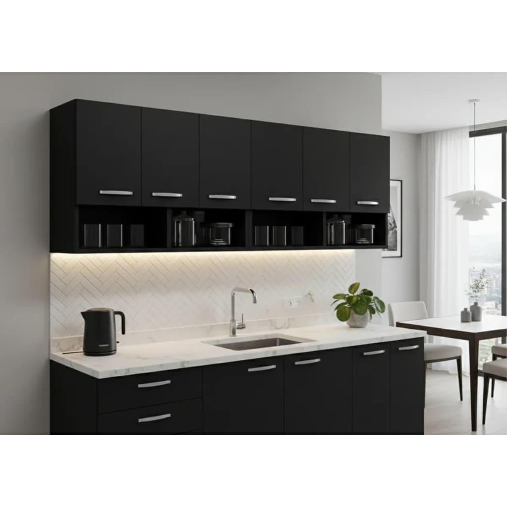 kit 2 Armários Parede 3 Portas Modular Nicho Multiuso Paneleiro