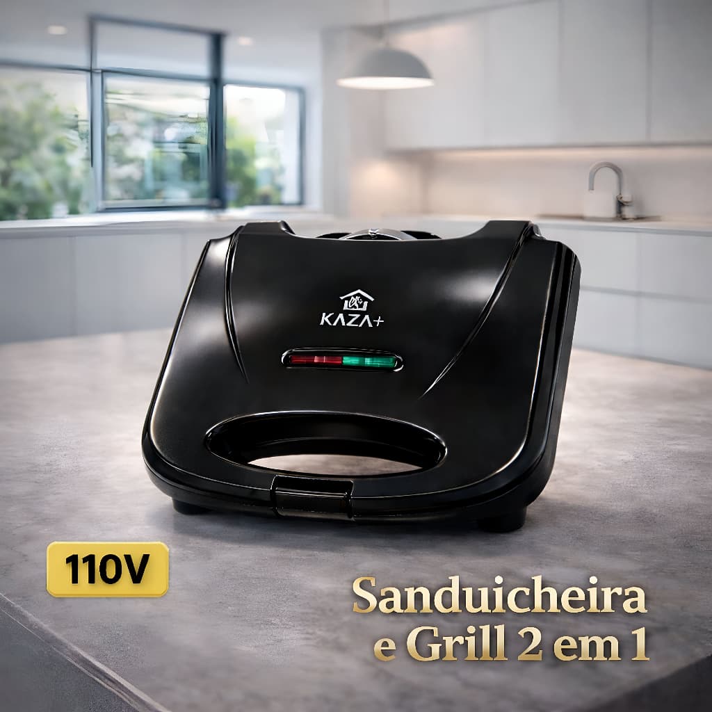 Sanduicheira Elétrica 2 em 1 Grill e Tostador 110V Antiaderente